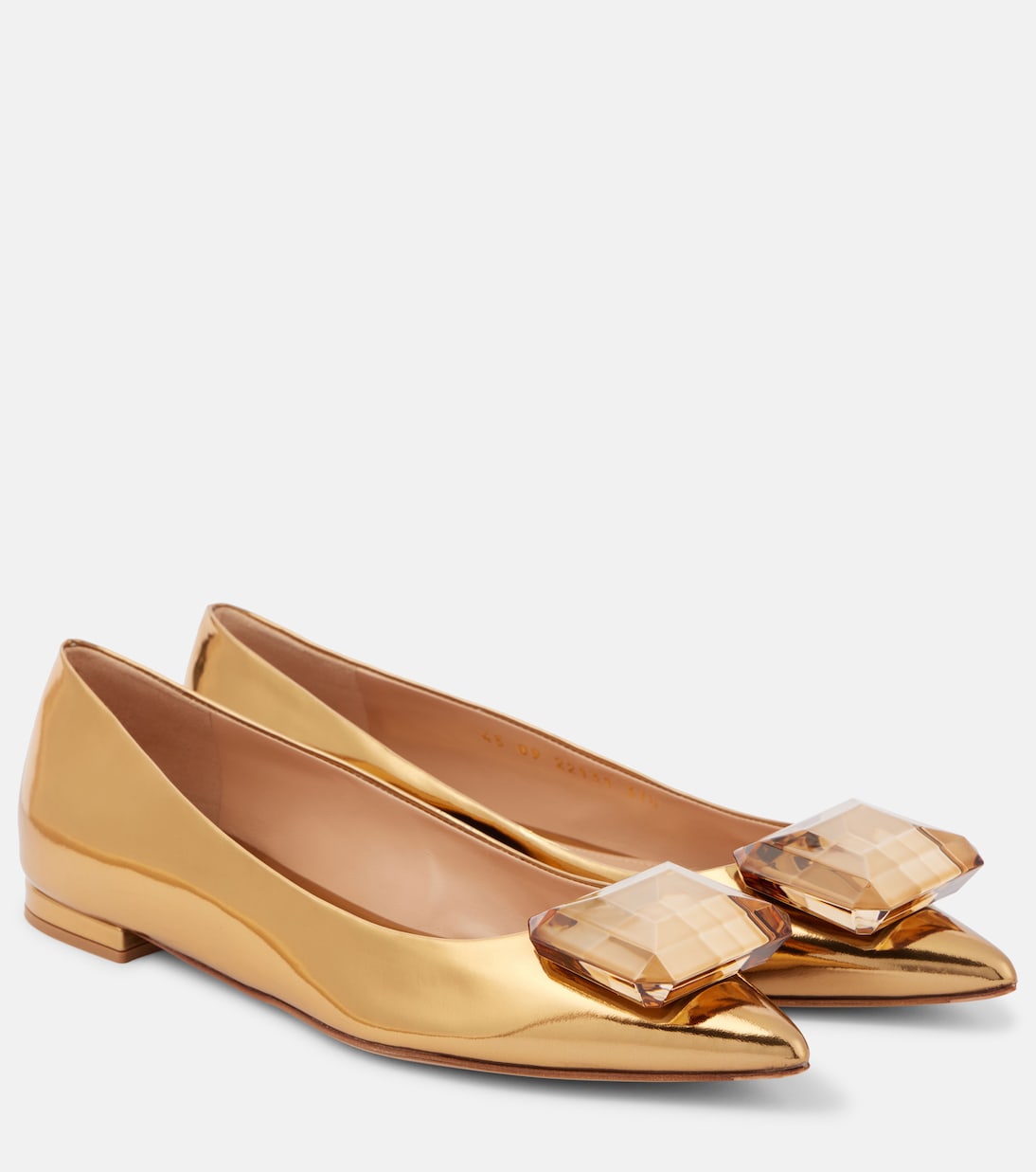 Балетки из металлизированной кожи Jaipur Gianvito Rossi, Mekong