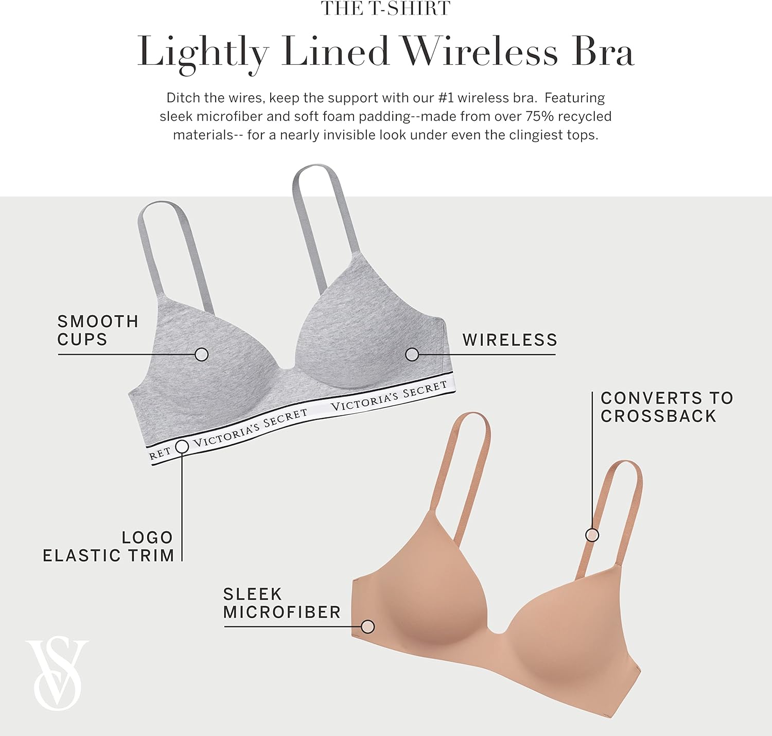 Бюстгальтер Victoria's Women's Lightly Lined Wireless T-Shirt Bra, бюстгальтеры для женщин (32A-38DDD) Victoria's Secret, Praline — фото 4