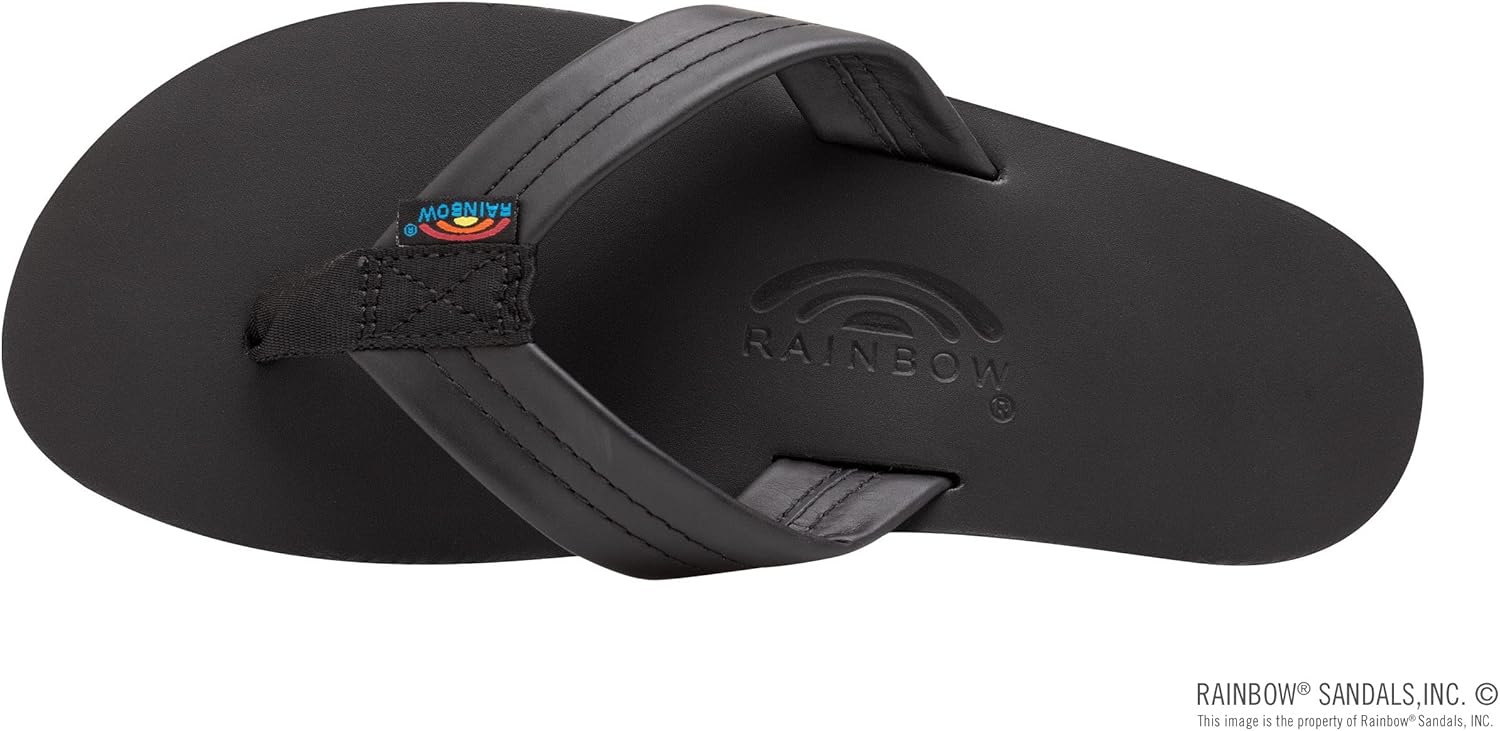 Мужские сандалии Rainbow с двойным слоем кожи и поддержкой свода стопы Rainbow Sandals, черный — фото 3