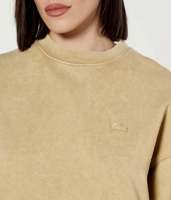 Толстовка Lacoste, loose fit, бежевый — фото 4