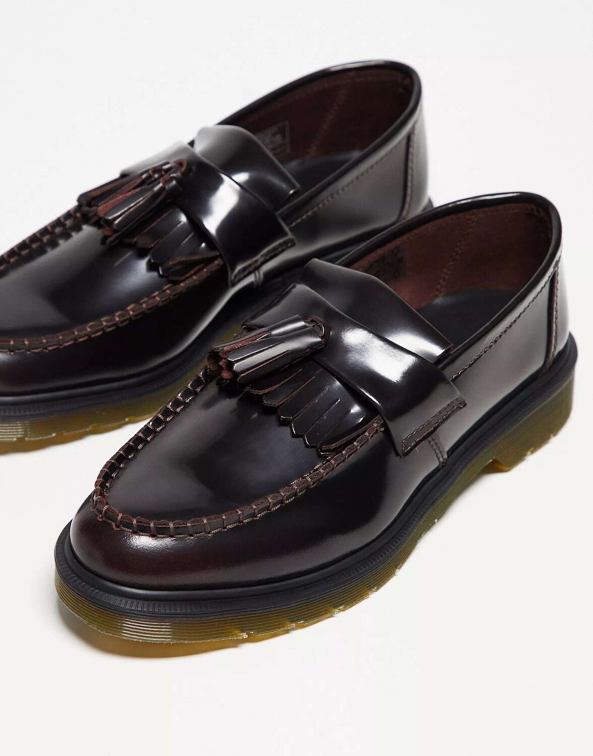 Лоферы с кисточками Dr Martens Adrian из вишнево-красной кожи Arcadia — фото 3