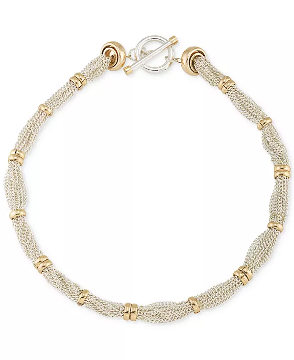 

Двухцветное ожерелье-воротник с несколькими цепочками и кольцами Lauren Ralph Lauren, silver/gold