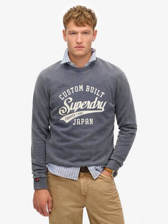 

Логотип хлопок винтаж стирка толстовка Superdry, цвет Lauren Navy
