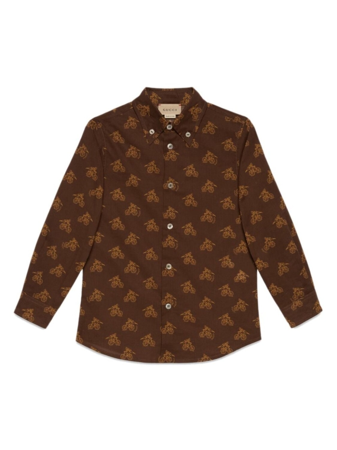 

Gucci Kids рубашка с графичным принтом, коричневый