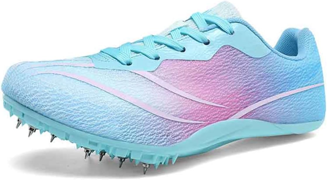 

Легкоатлетические кроссовки для мужчин и женщин, дышащие, с 8 шипами, для бега, соревнований и тренировок, профессиональные прыжковые кроссовки Donfaauk, розовый