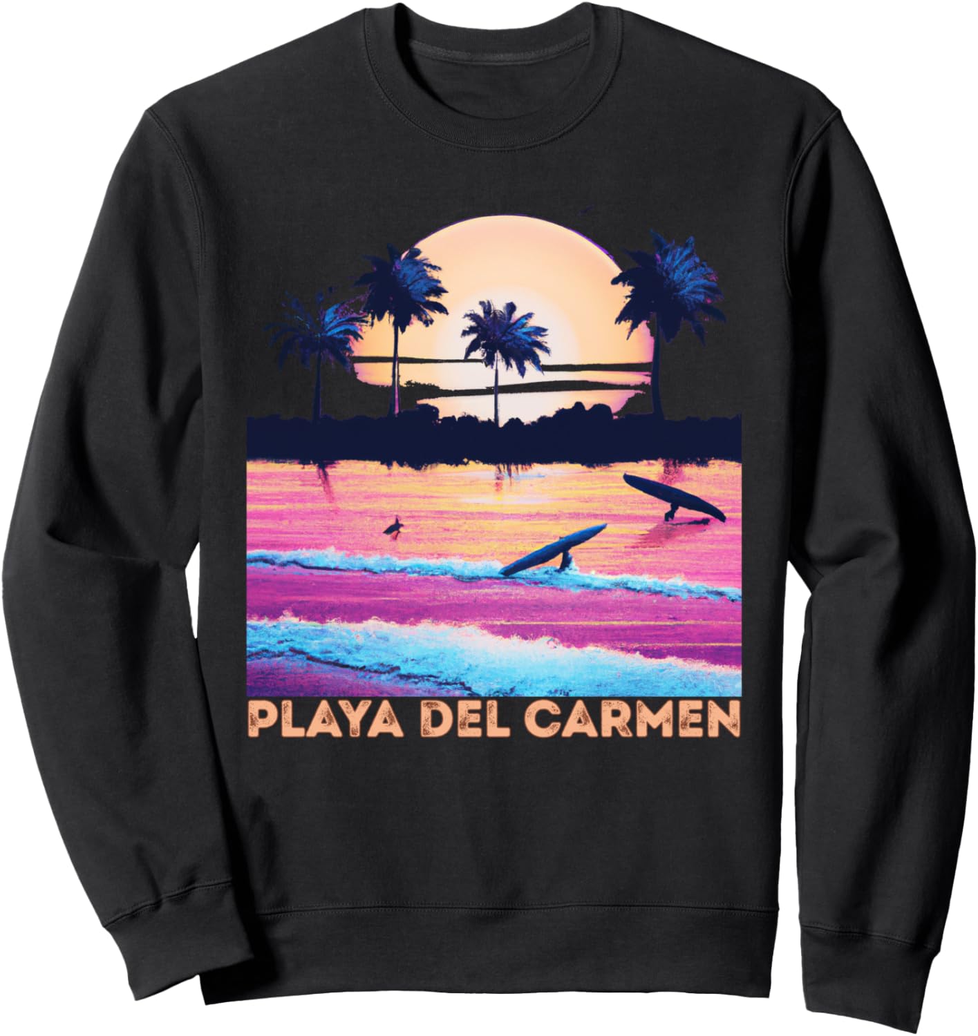 

Толстовка для серфинга в стиле ретро Playa del Carmen Mexico Souvenir Surf Playa Del Carmen Retro Beach Accessories, черный