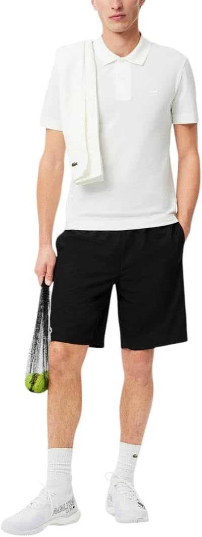 Мужские шорты Lacoste Sport с логотипом и полосками, Black — фото 4