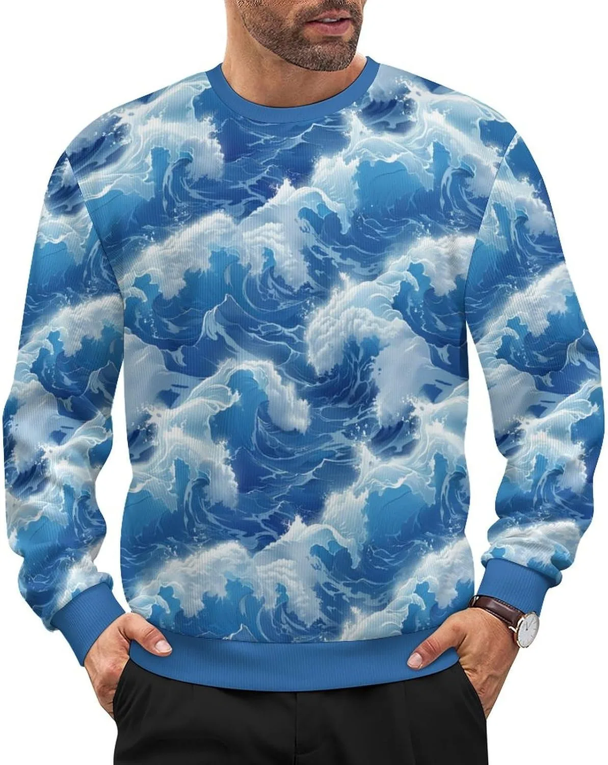 

Мужской оверсайз свитер с цветочным принтом HLSDFRES