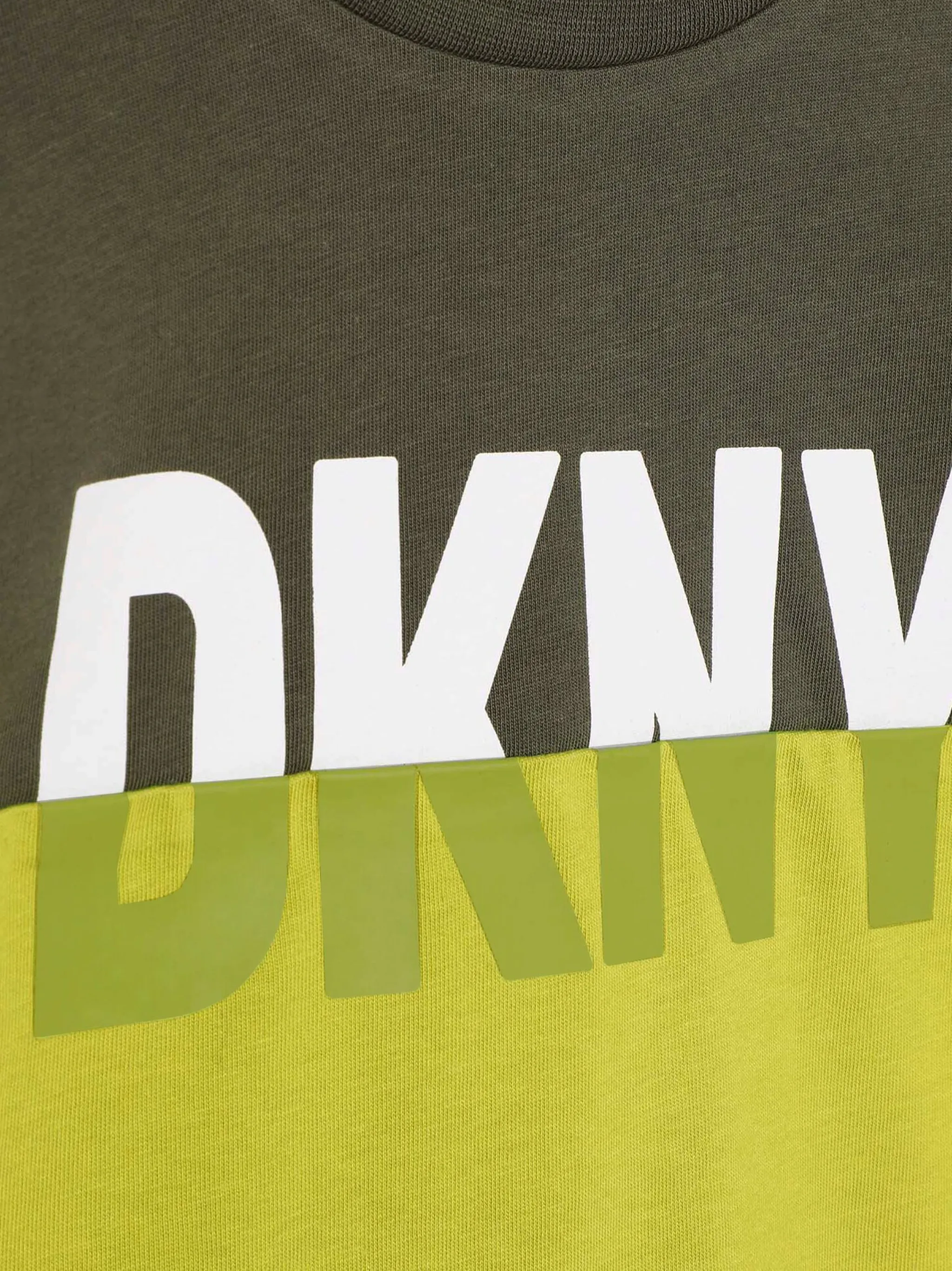 Толстовка в стиле колор-блок с логотипом Dkny Kids, зеленый — фото 3