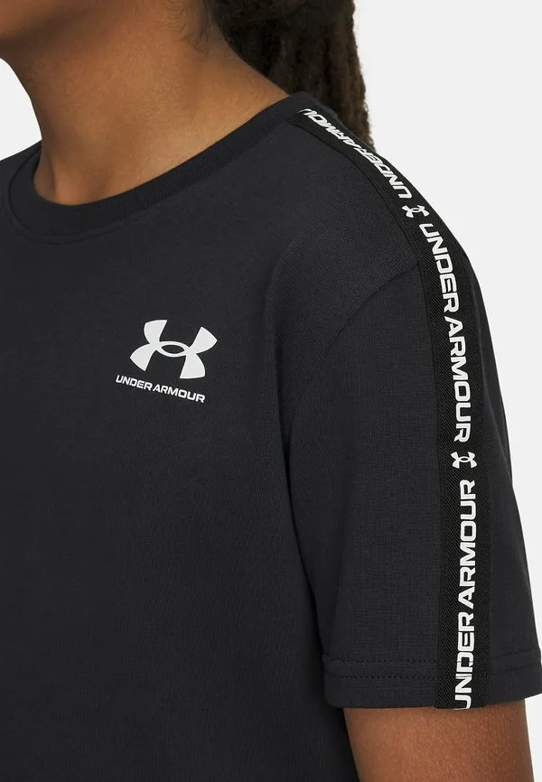 Футболка в спортивном стиле с принтом в виде тесьмы Under Armour, Black — фото 3