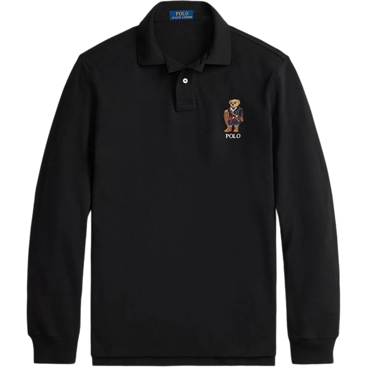 Поло с длинным рукавом Polo Ralph Lauren черное