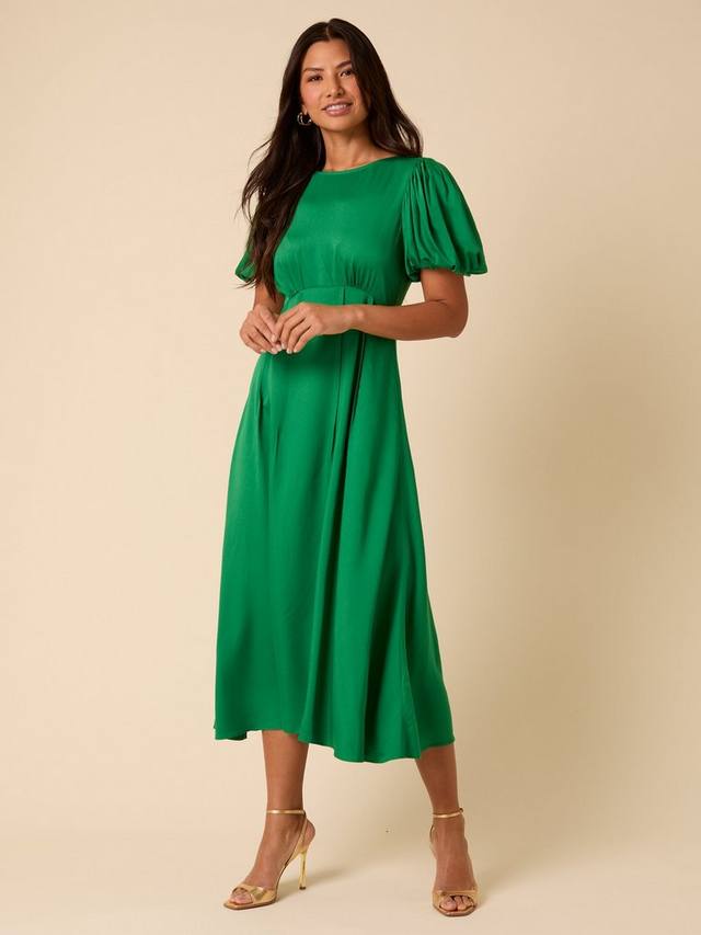 

Платье миди Quinn с короткими пышными рукавами из вискозы LENZING ECOVERO Nobody's Child