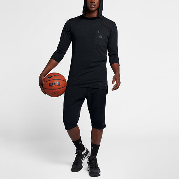 Футболка баскетбольные спортивные пуловеры с капюшоном длинные рукава Nike, черный — фото 4