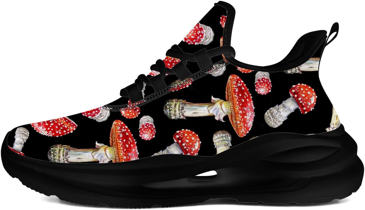 

Беговые кроссовки Mushroom для женщин и мужчин, спортивные теннисные и прогулочные кеды Generic, черный/красный