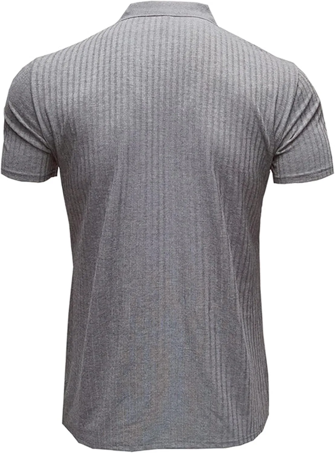 Мужская футболка V-образного выреза с пуговицами Slim Fit — фото 4