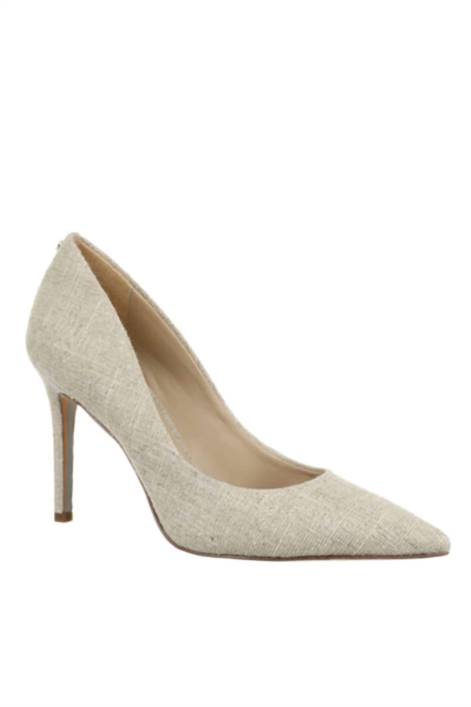 Женские мюли Hazel с острым носом на каблуке из натурального блестящего льна Sam Edelman