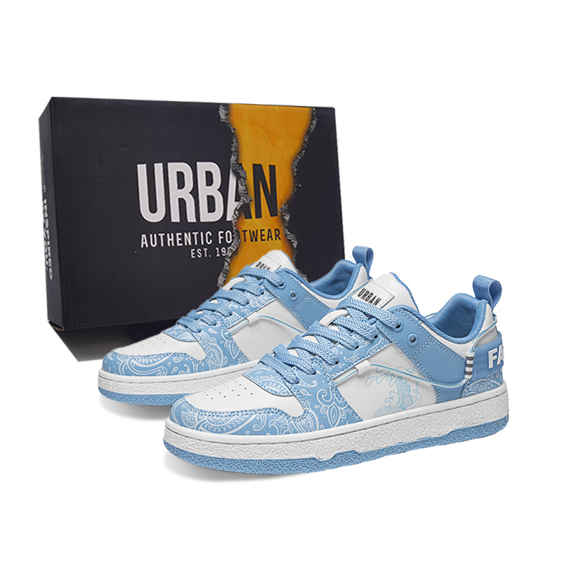 

URBAN AUTHENTIC Антискользящие износостойкие низкие скейтерские кроссовки мужские небесно-голубые, цвет Sky Blue