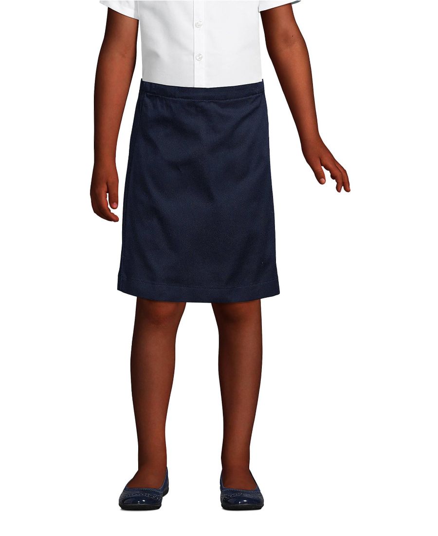 

Школьная форма для маленьких девочек: юбка-шорты чинос из смешанной ткани, длина до колена Lands' End, Classic navy