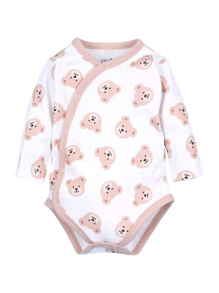 

Nini Белый боди-мишка с длинными рукавами