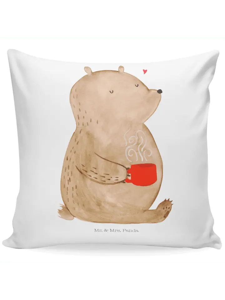 

Подушка Mr & Mrs Panda 40x40 Bär Kaffee, белый