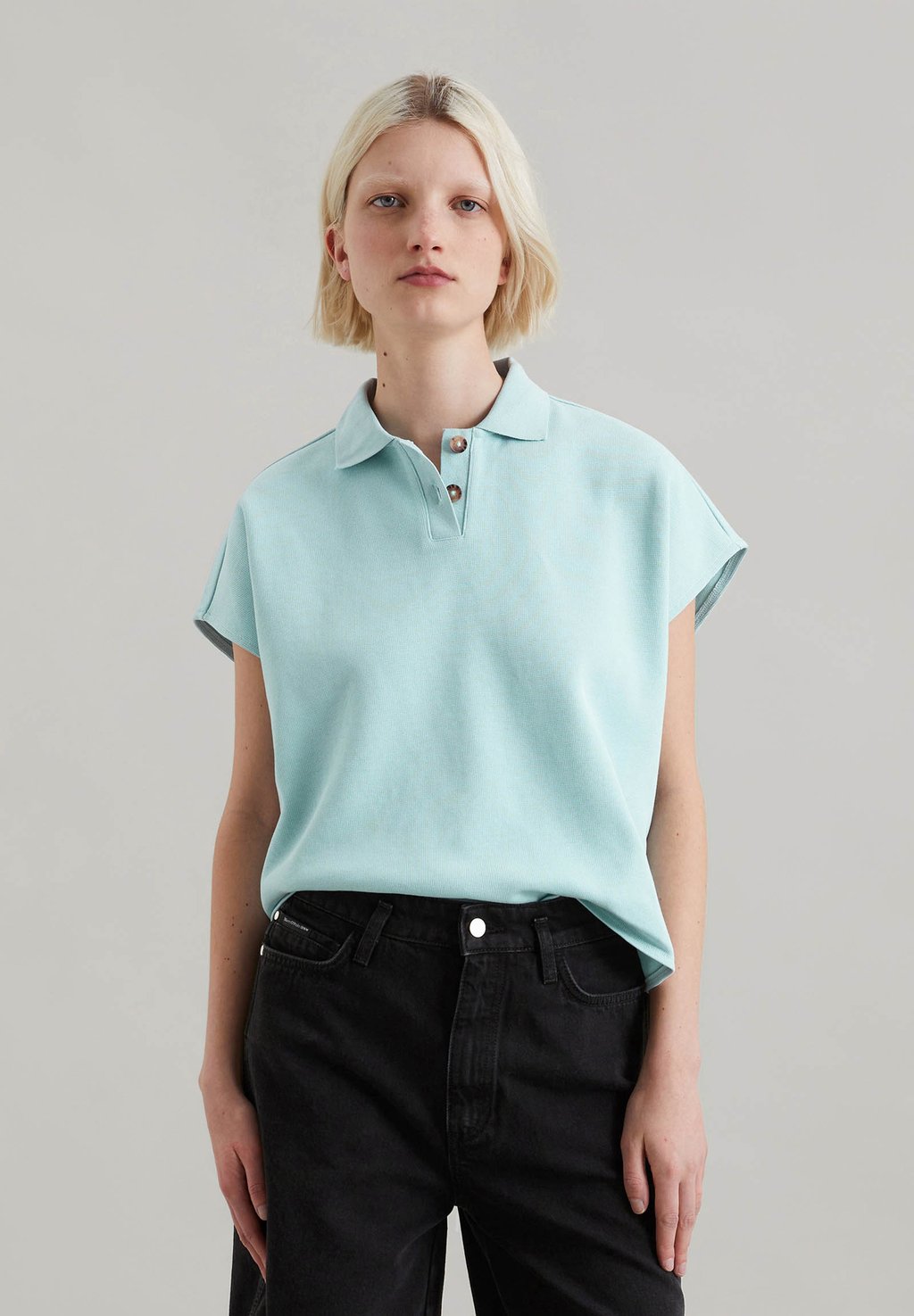 

Рубашка поло MTDWJP_JERSEY POLOSHIRTS SLEEVELESS Marc O'Polo DENIM, синий