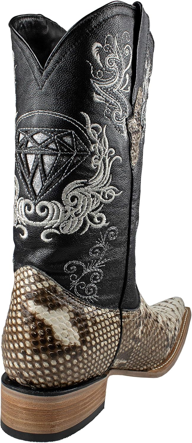 Ковбойские сапоги из экзотической кожи питона, натуральный цвет White Diamonds Boots, Natural — фото 4