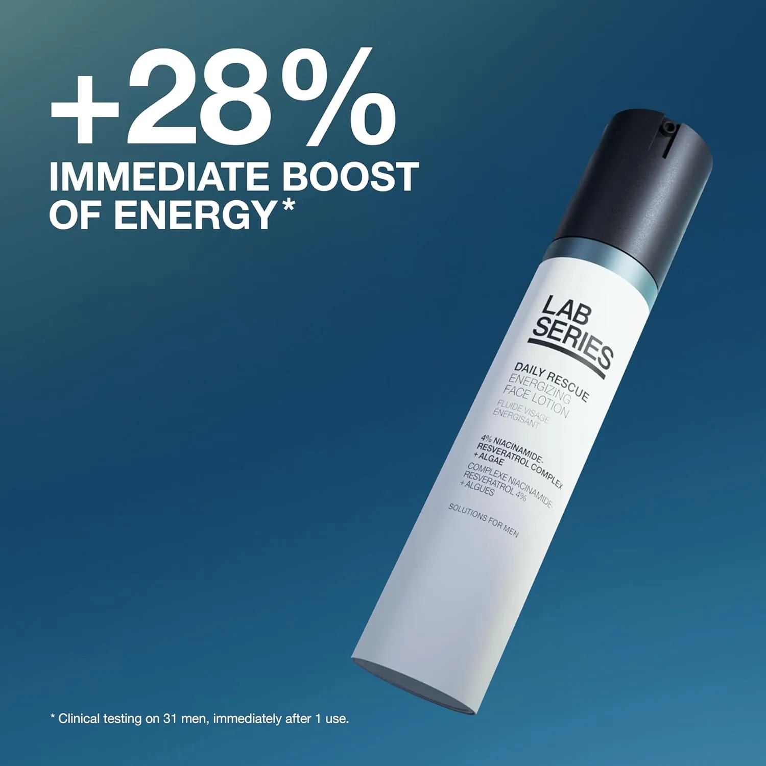 Lab Series мужской набор для ухода за кожей Daily Rescue Travel Size - тонизирующий лосьон для лица 50 мл и крем для глаз с женьшенем и кофеином 15 мл - антивозрастной, увлажняющий — фото 2