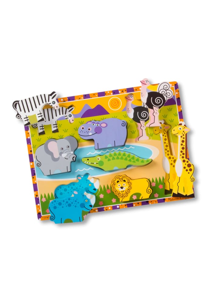 

Деревянный пазл «Сафари» с колышками - для детей от 3 лет