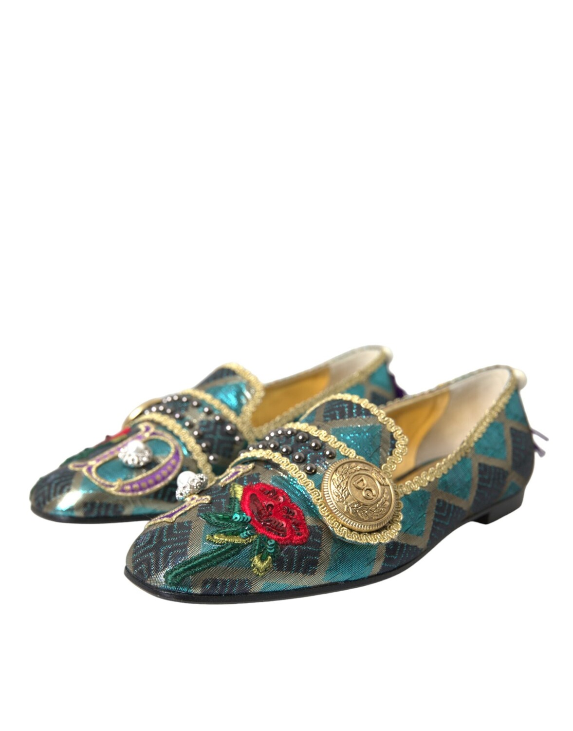 

Dolce & Gabbana multi Жаккардовые лоферы с украшением Женская обувь, мультиколор