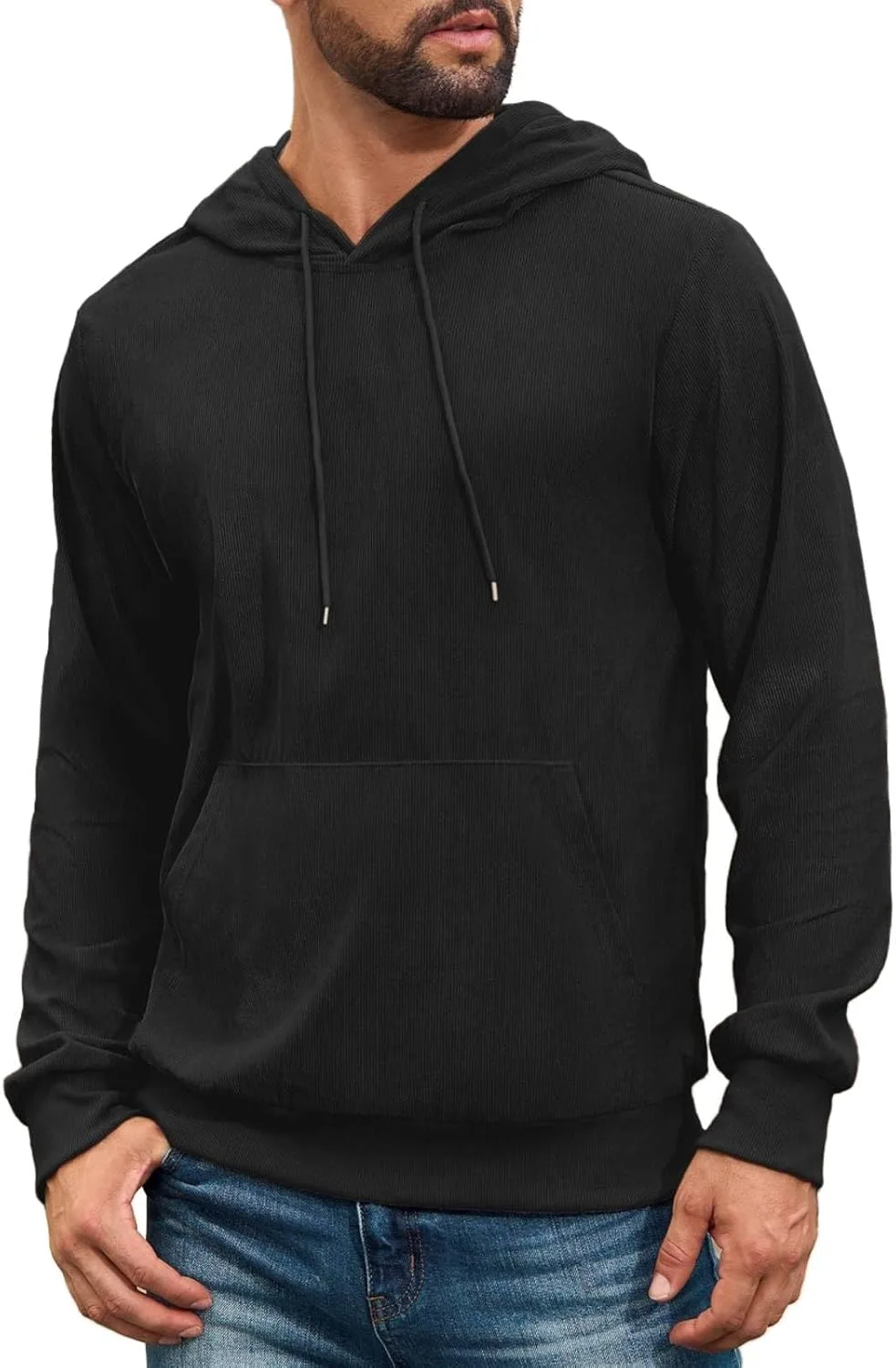 

Толстовка Auxo мужская с капюшоном, корд, на молнии, с карманом-кенгу