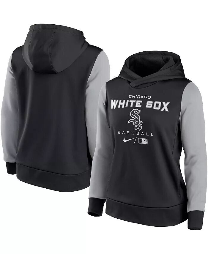 

Женский черно-серый пуловер с капюшоном Chicago White Sox Authentic Collection Nike