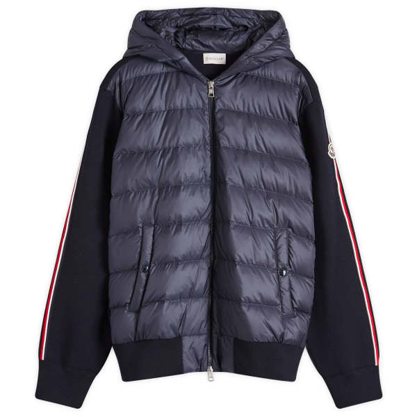 

Куртка-Кардиган с капюшоном из пуховой вязки Moncler, синий