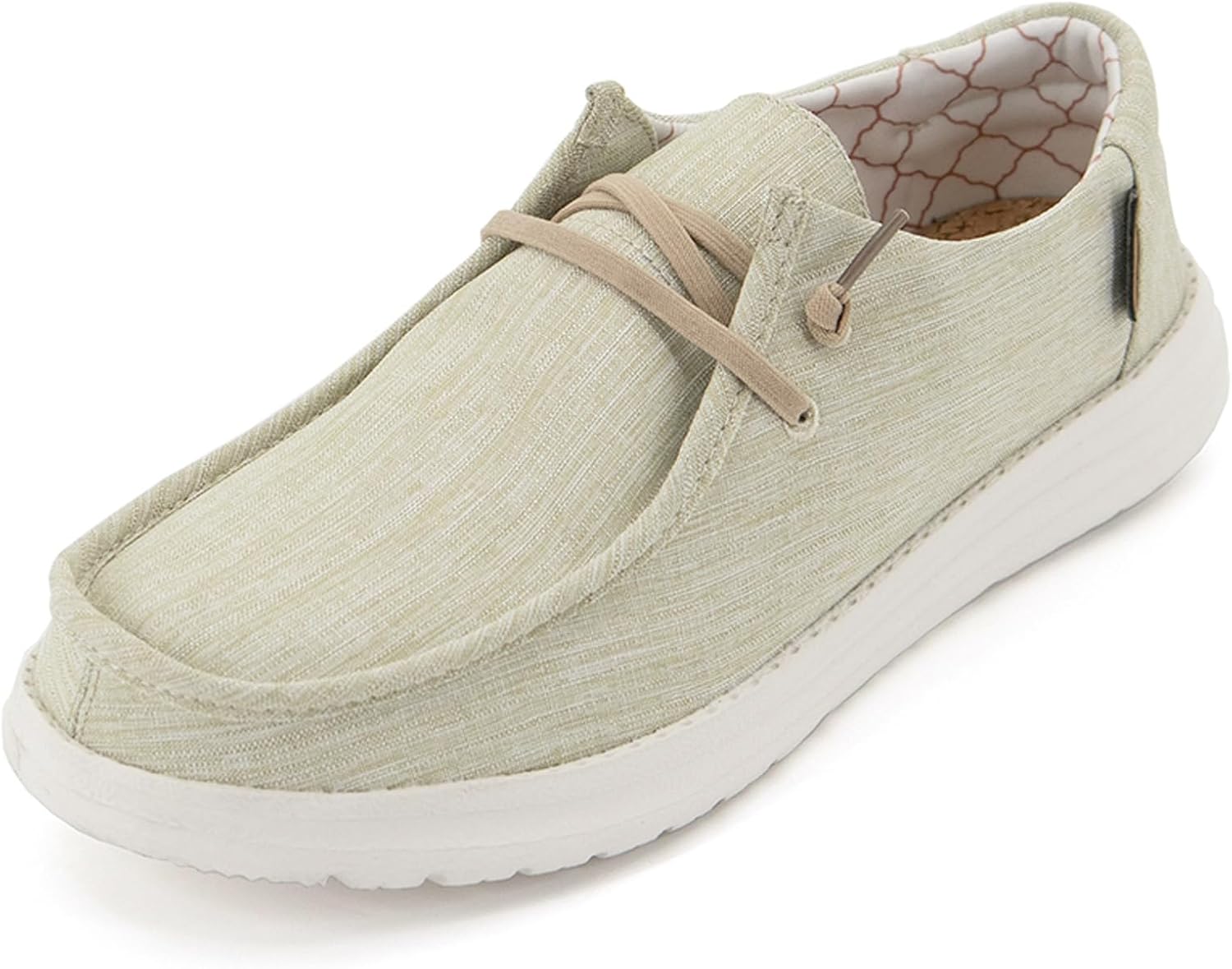 

Мужские слипоны без шнурков для ходьбы, кеды из канваса, повседневная обувь с нулевым перепадом подошвы Vandimor, бежевый