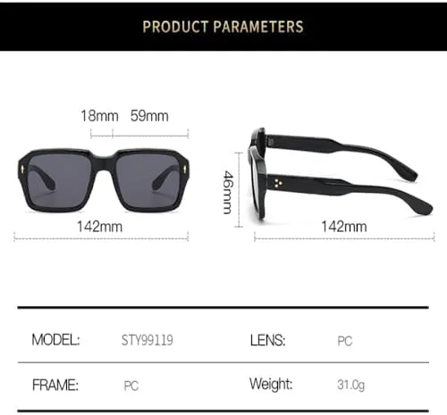

Модные красные солнцезащитные очки для женщин с заклепками, мужские прямоугольные солнцезащитные очки для женщин с защитой от УФ-излучения UV400 MTZJH, C6