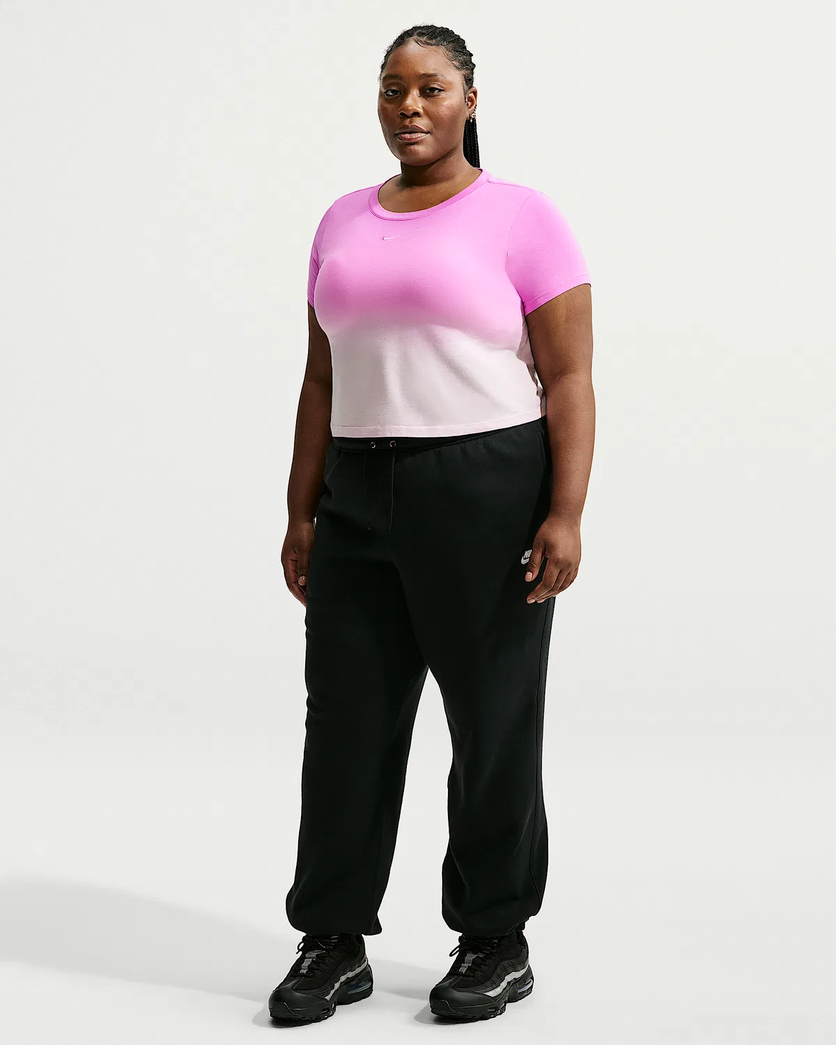 Женская укороченная футболка Slim (Plus Size) Nike Sportswear Chill Knit, Light Magenta/Pink Foam — фото 4