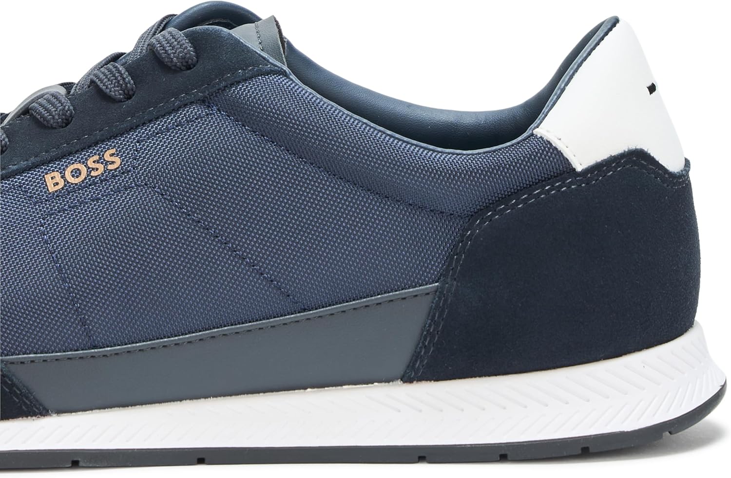 BOSS Мужские титановые низкопрофильные кожаные кроссовки, Clean Navy — фото 4