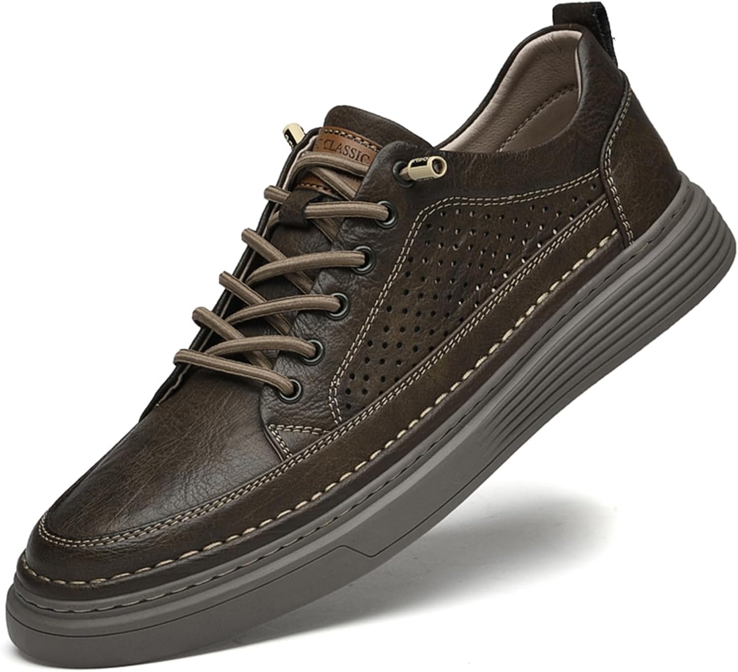 

Мужские кожаные кроссовки ручной работы, классические модные кроссовки для мужчин Abborora, хаки