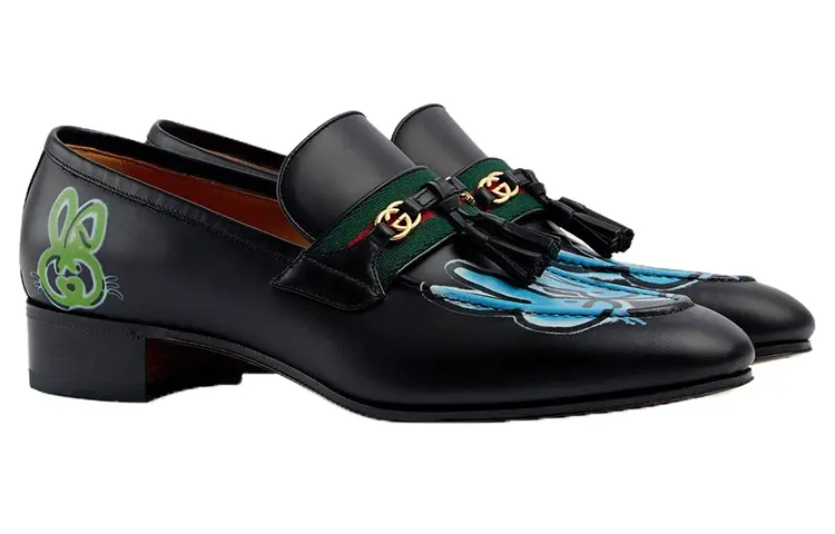 Туфли мужские Gucci с принтом, черный — фото 2