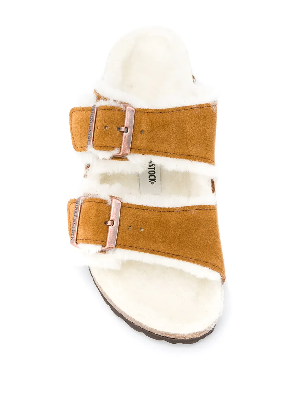 Сандалии с подкладкой из овчины BIRKENSTOCK, коричневый — фото 4
