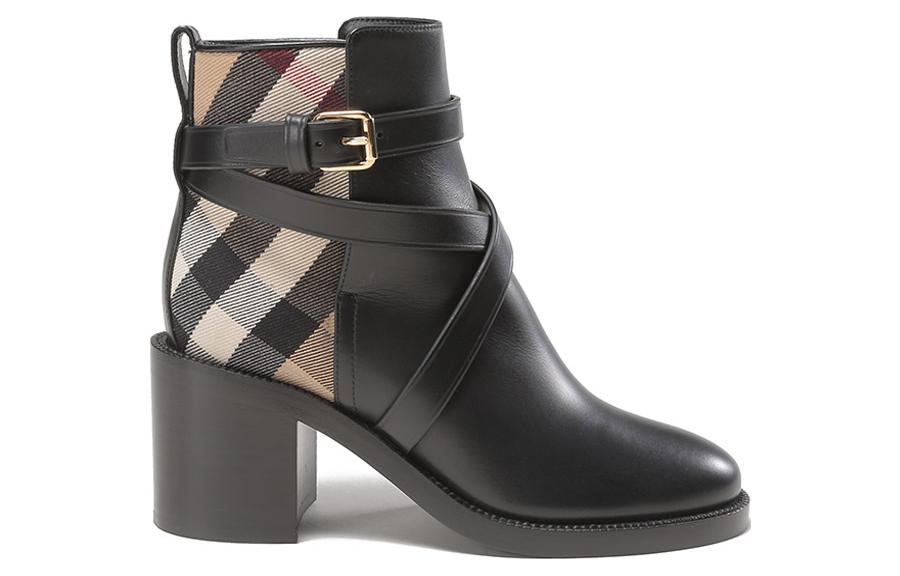 Винтажные женские берцы Burberry в тибетском бежево-черном цвете — фото 3