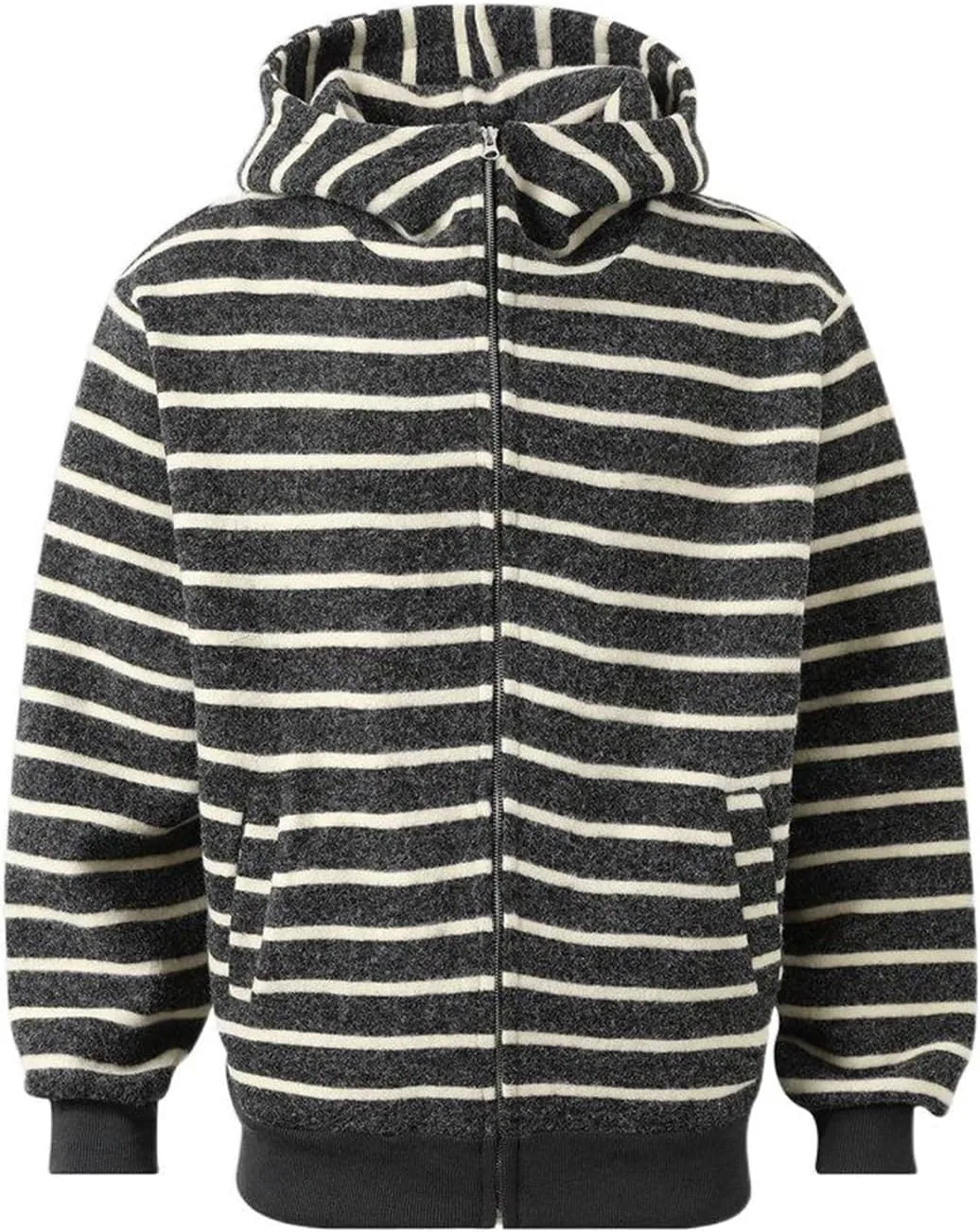 

Мужской худи с полосками и высоким воротом на молнии HRQSNZAQC