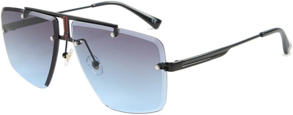 

Квадратные солнцезащитные очки без оправы для мужчин, модные солнцезащитные очки, классические роскошные очки для женщин, защита от ультрафиолета UV400 DSXLY, Gray Blue