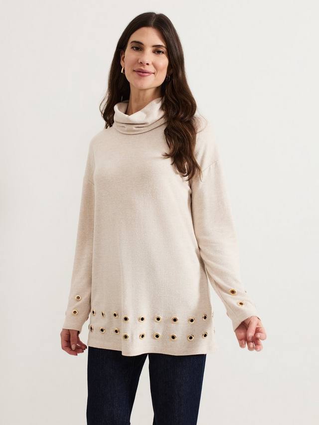 

Топ джерси с ажурными вставками Jennie Phase Eight, Oatmeal