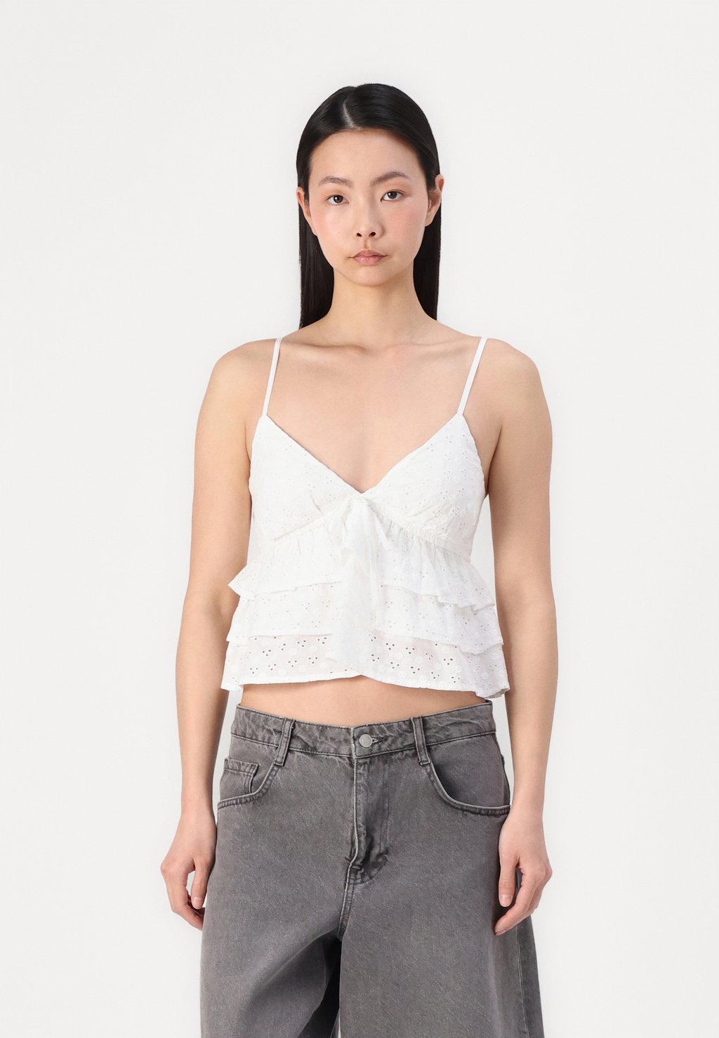 

Блуза BARE TIERED BABYDOLL - Top Hollister Co., белый