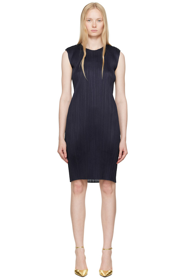 

Новое базовое платье миди June 4 в разноцветных оттенках Pleats Please Issey Miyake, синий