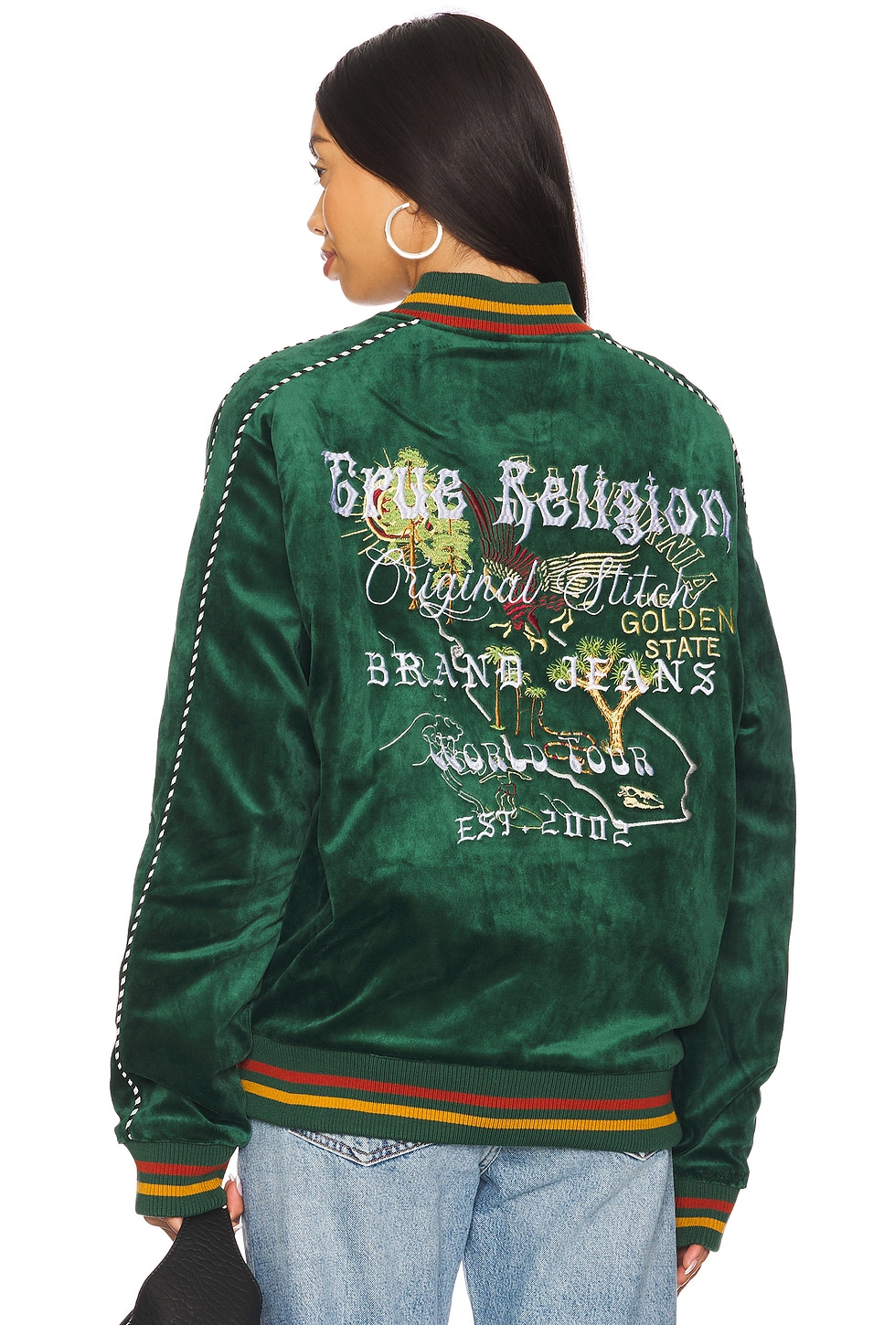 

Бомбер из западного вельвета True Religion, dark green