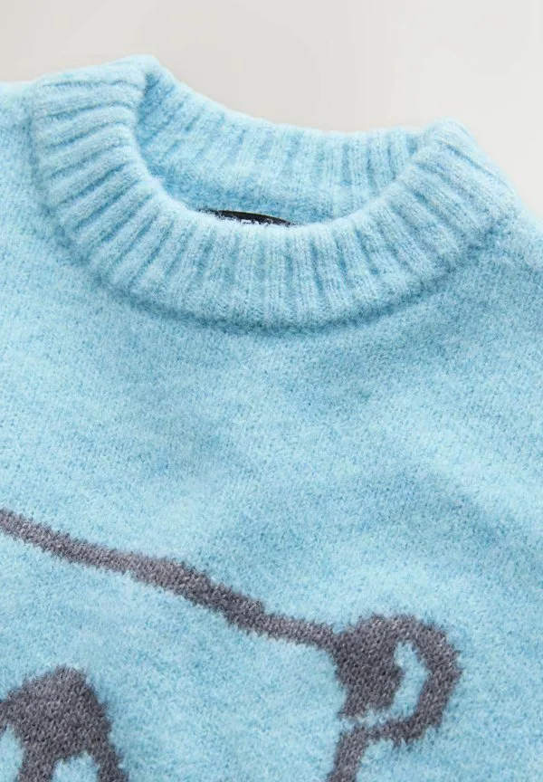 Джемпер с круглым вырезом и характерным рисунком, стандартного кроя. Next, Blue Bear — фото 2