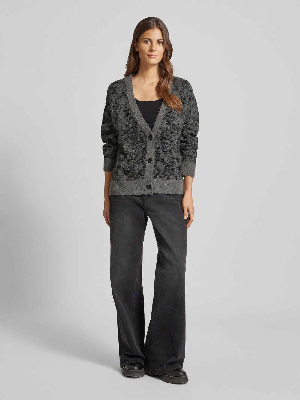 

Кардиган прямого кроя с альпакой и шерстью s.Oliver RED LABEL, антрацит