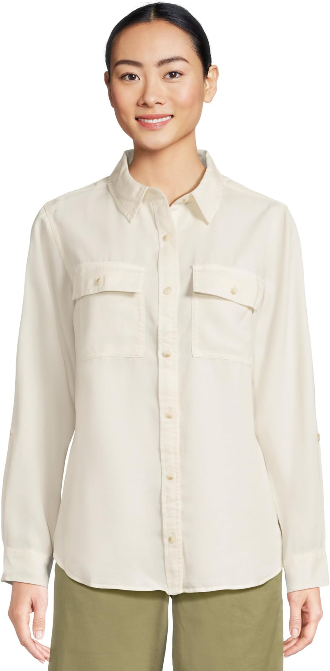 

Рубашка L.L.Bean Soft Washed Tencel Utility Shirt, цвет Sea Salt
