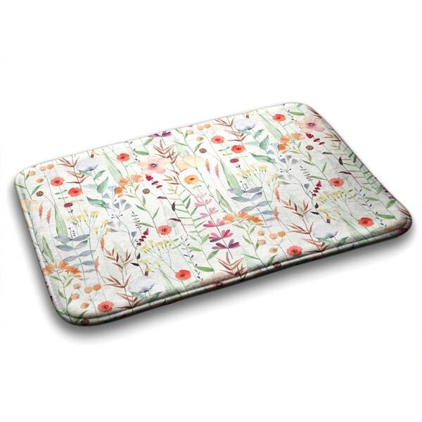 

Коврик для ванной Tulup Pflanzen Blumen Muster, 75x1x75 см, белый